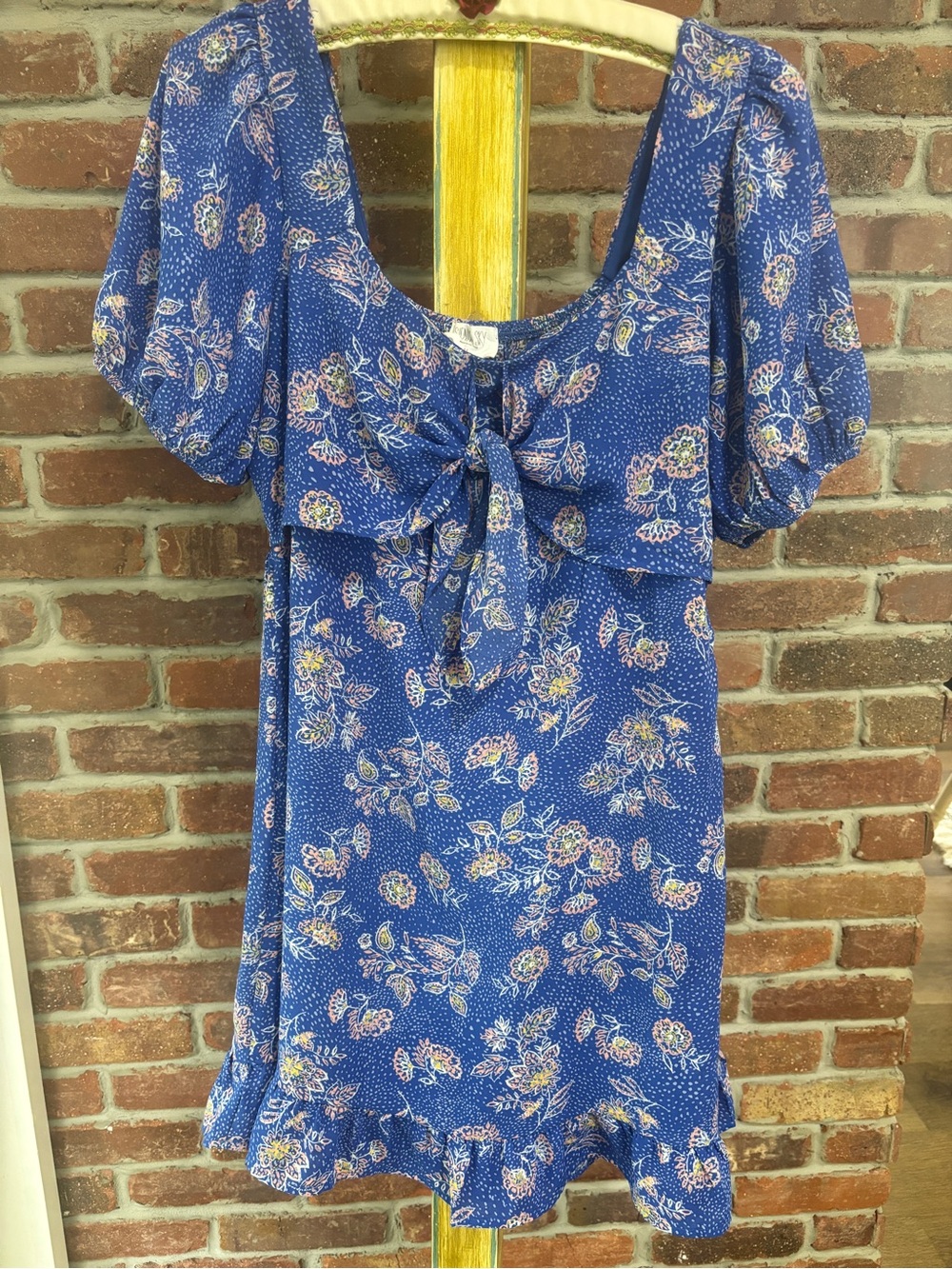 Sienna Sky Blue Floral Tie-Front Mini Dress